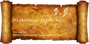 Vizkelety Jolán névjegykártya